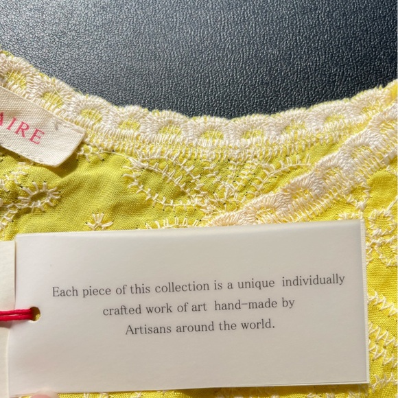 NWT yellow floral embroidered top size XL stretchy bottom hem bohemian hippie - Picture 9 of 13